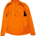 Мужской пуловер с воротником на молнии Nike Dri Fit, спортивный костюм среднего оранжевого цвета с цветными блоками