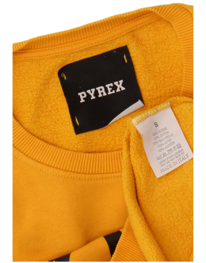 Мужской свитшот с рисунком Pyrex, маленький желтый хлопковый джемпер