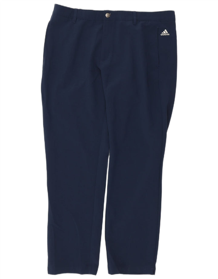 Мужские прямые брюки-чиносы ADIDAS W38 L32 темно-синие из полиэстера
