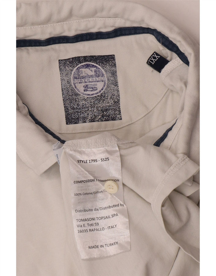 Мужская рубашка поло North Sails с рисунком 2XL, белый хлопок