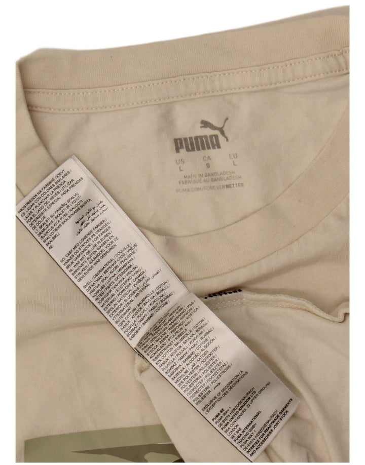 Мужская футболка с рисунком Puma, большой белый хлопковый топ