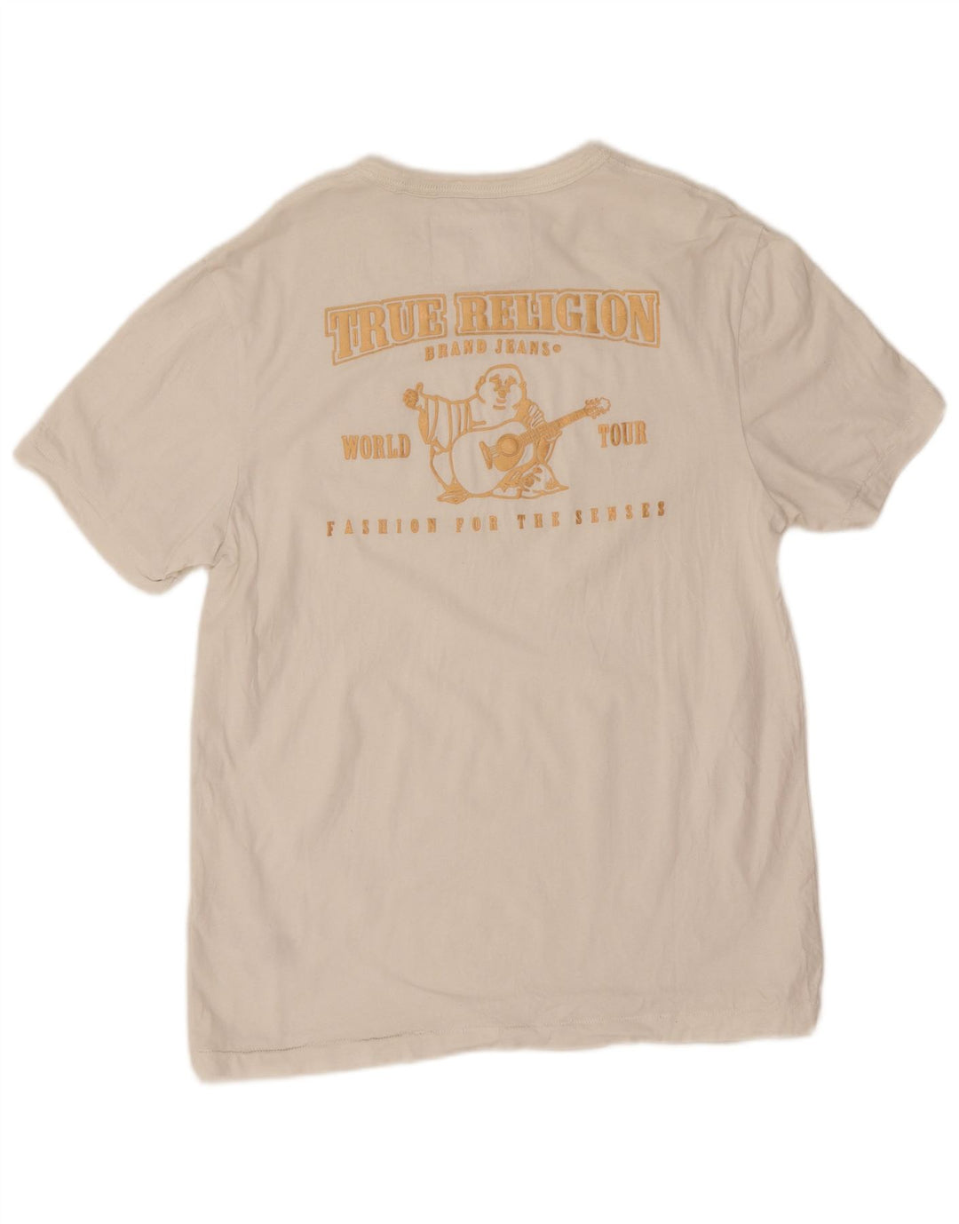 Мужская футболка с рисунком True Religion, топ среднего размера, белый хлопок, хлопок
