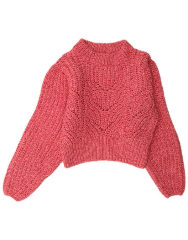 Topshop Womens Jumper Sweater UK 10 Small Pink Acrylic