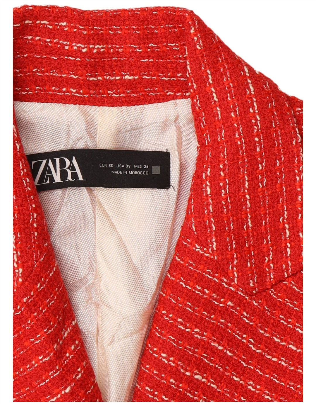 Женский двубортный пиджак Zara UK 6 XS в красную полоску