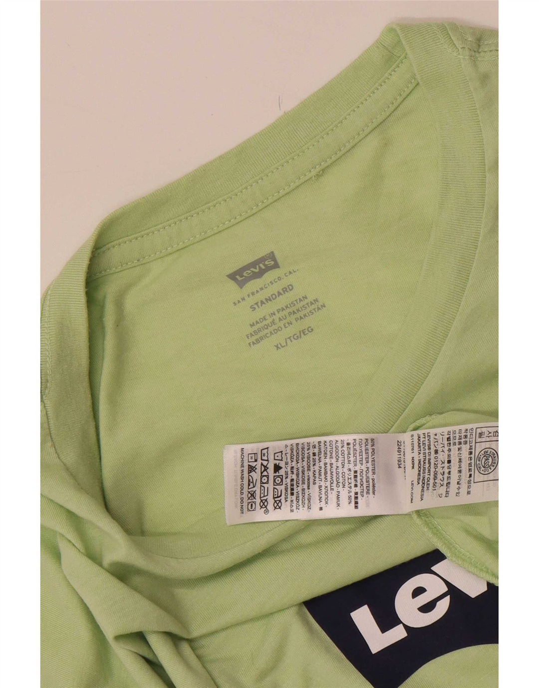 Мужская футболка Levi's Standard с рисунком, верх XL, зеленый полиэстер