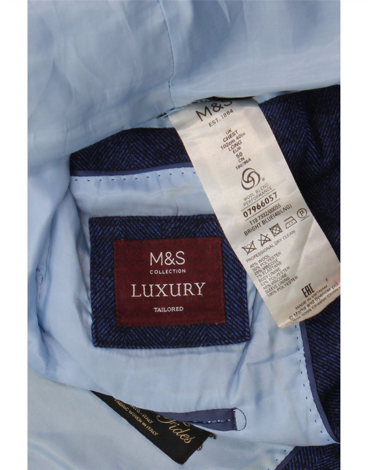 Мужской пиджак приталенного кроя Marks & Spencer UK 40, большой темно-синий