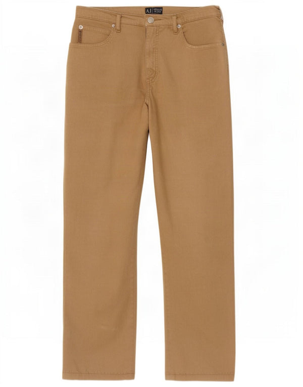 Женские прямые джинсы Armani W31 L26, бежевый хлопок