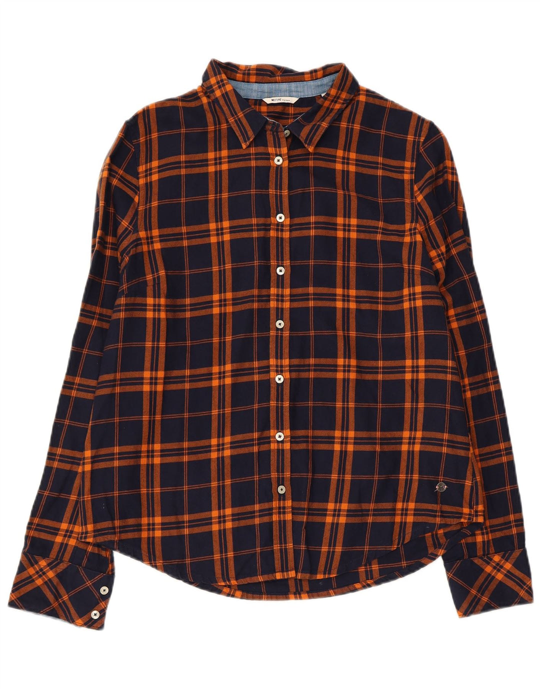 Женская фланелевая рубашка MUSTANG EU 38, средний темно-синий цвет в клетку, хлопок