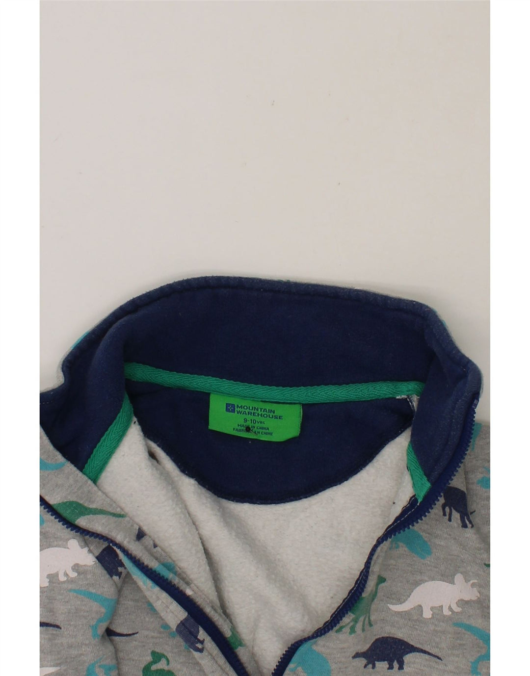 MOUNTAIN WAREHOUSE Boys Tracksuit Top Jacket 9-10 Years Grey Animal Print Vintage Mountain Warehouse and Second-Hand Mountain Warehouse from Messina Hembry 
