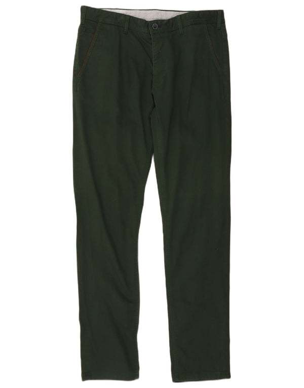 Мужские узкие брюки-чиносы Massimo Dutti EU 44, большие W34 L34, хлопок цвета хаки