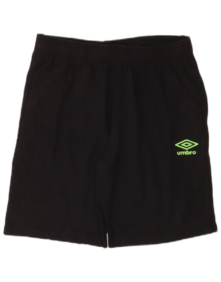 UMBRO Мужские спортивные шорты из хлопка среднего размера, черные