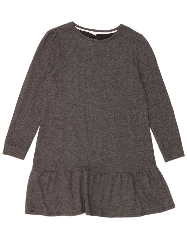 White Stuff Womens Long Sleeve Jumper Dress UK 14 Large Grey Cotton