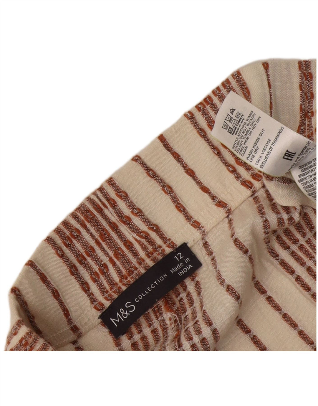 Женские шорты Marks & Spencer UK 12 Medium W32 Вискоза в белую полоску