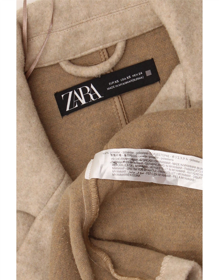 Женский удлиненный пиджак оверсайз Zara UK 6 XS, бежевый полиэстер