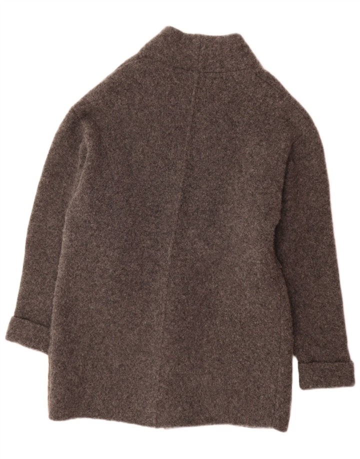 Женский длинный открытый кардиган оверсайз Zara UK 10, маленький серый шерстяной свитер