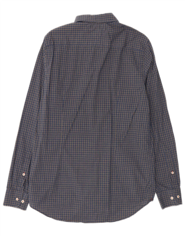 Tommy Hilfiger Мужская рубашка приталенного кроя, большой размер, темно-синяя клетка, хлопок