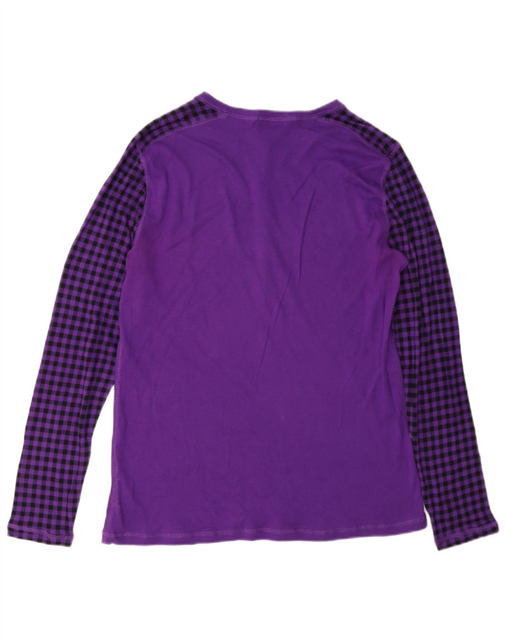 Женский топ Chaps с длинным рукавом, Великобритания, 18 XL, фиолетовый в клетку, хлопок