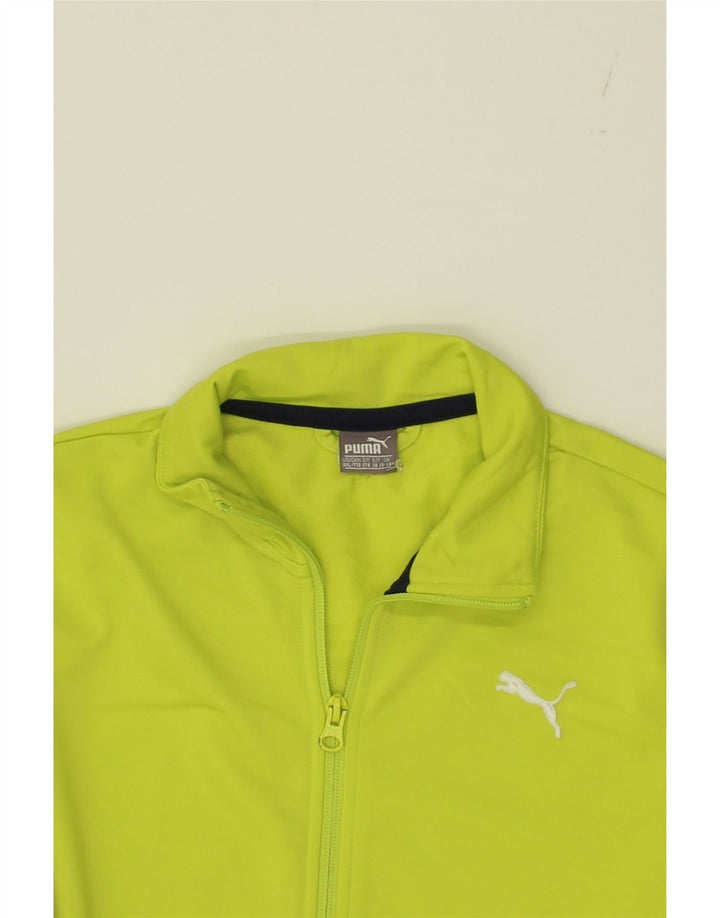 PUMA Boys Tracksuit Top Jacket 15-16 Years Green Polyester Vintage Puma and Second-Hand Puma from Messina Hembry 