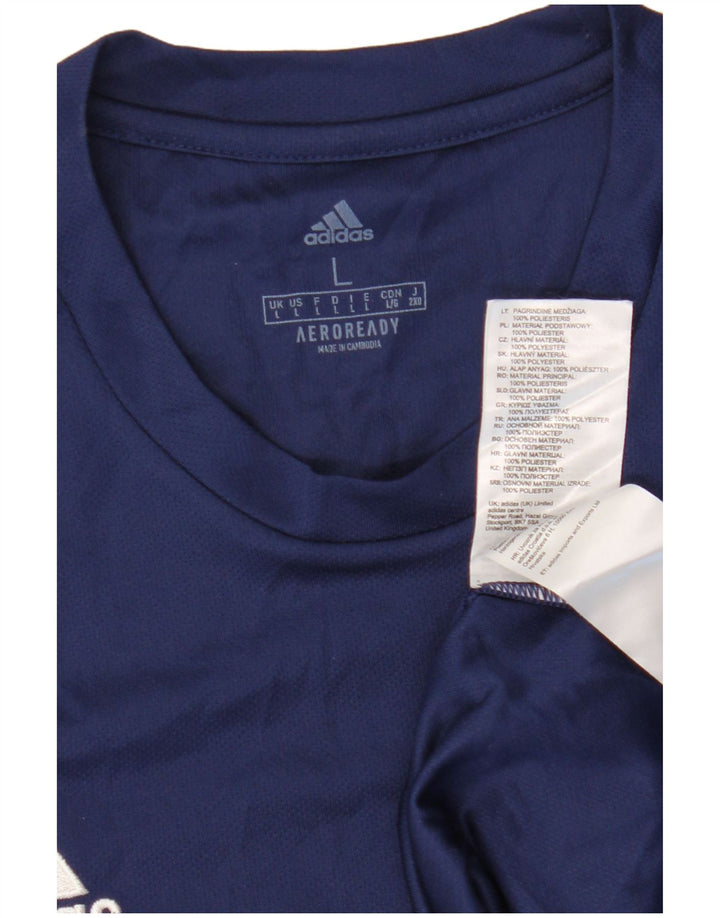 Мужская футболка Adidas Aeroready, большой темно-синий полиэстер