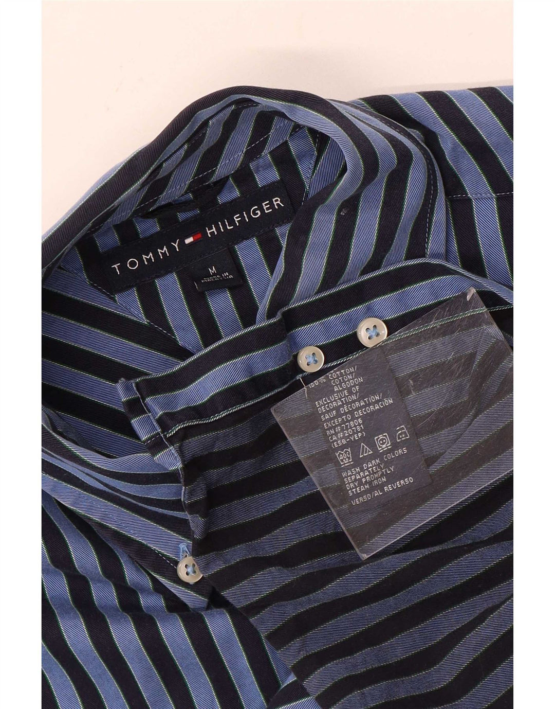 Мужская рубашка Tommy Hilfiger в синюю полоску среднего размера