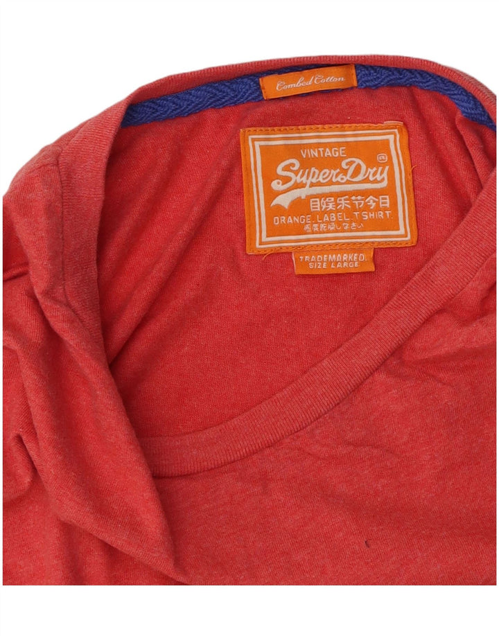 SUPERDRY Мужская футболка из хлопка большого размера красного цвета