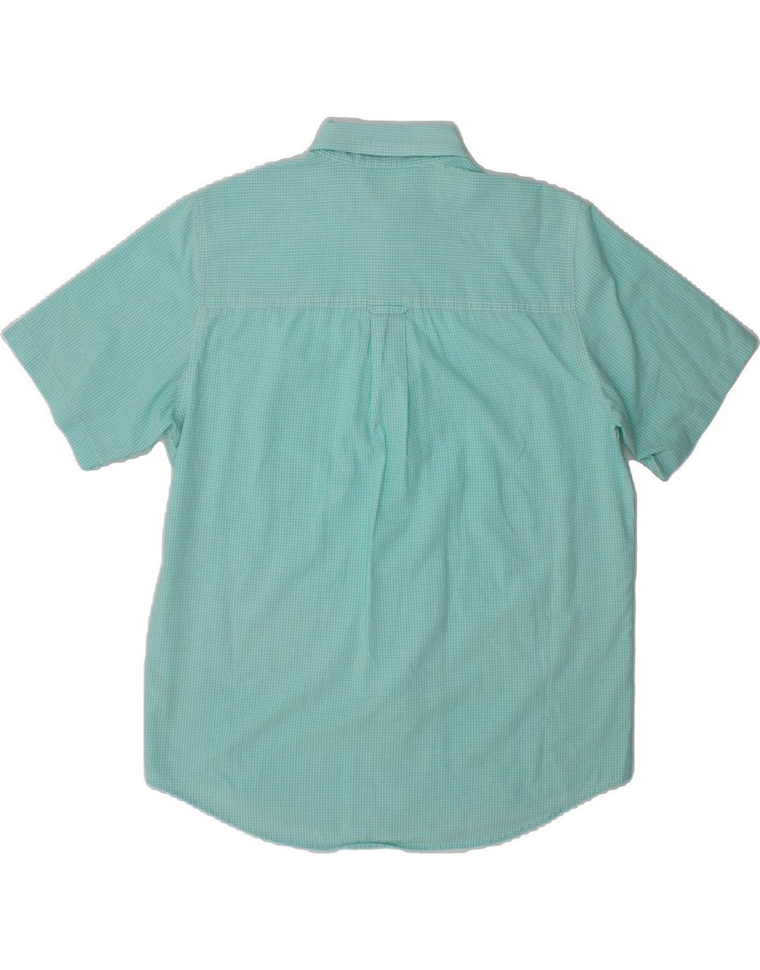 CHAPS Mens Short Sleeve Shirt Medium Blue Gingham Cotton Vintage Chaps and Second-Hand Chaps from Messina Hembry 