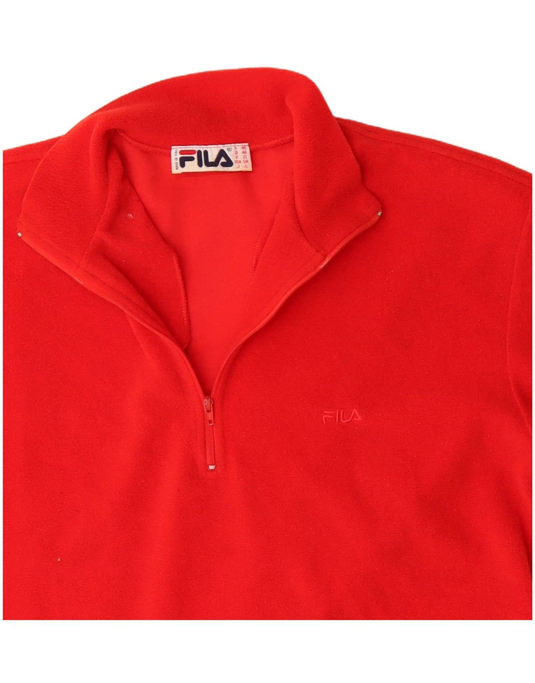 Fila Мужской флисовый джемпер с воротником на молнии IT 48 Средний красный полиэстер