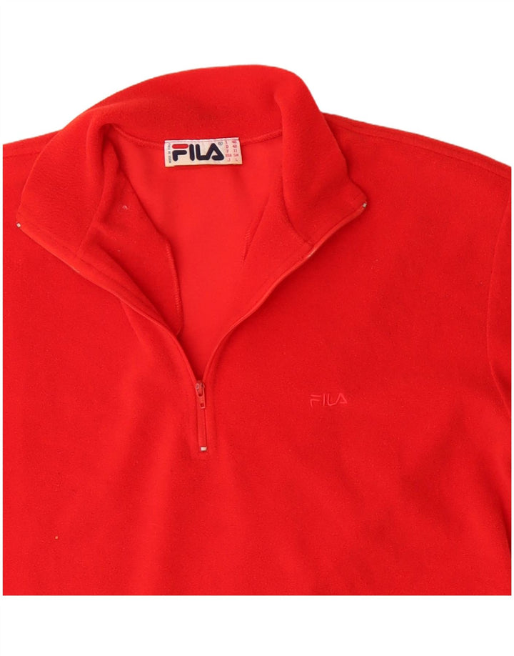 Fila Мужской флисовый джемпер с воротником на молнии IT 48 Средний красный полиэстер