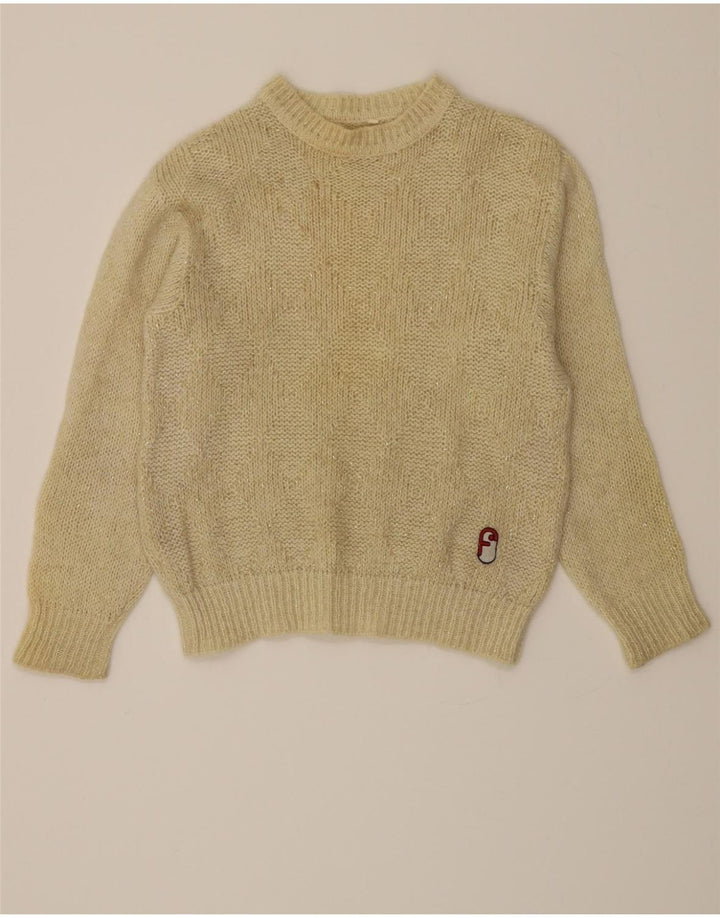 VINTAGE Womens Boat Neck Jumper Sweater IT 46 Large Off White Vintage Vintage and Second-Hand Vintage from Messina Hembry 