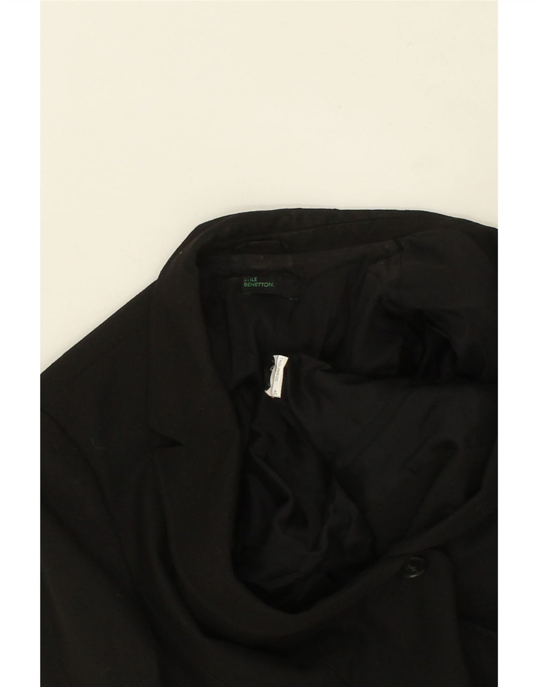 BENETTON Womens 2 Button Blazer Jacket IT 46 Large Black Vintage Benetton and Second-Hand Benetton from Messina Hembry 