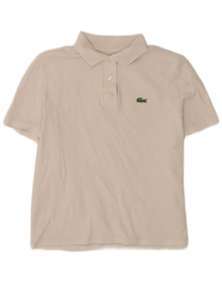 Женская рубашка-поло стандартного кроя Lacoste, размер 40, средний размер, белый хлопок