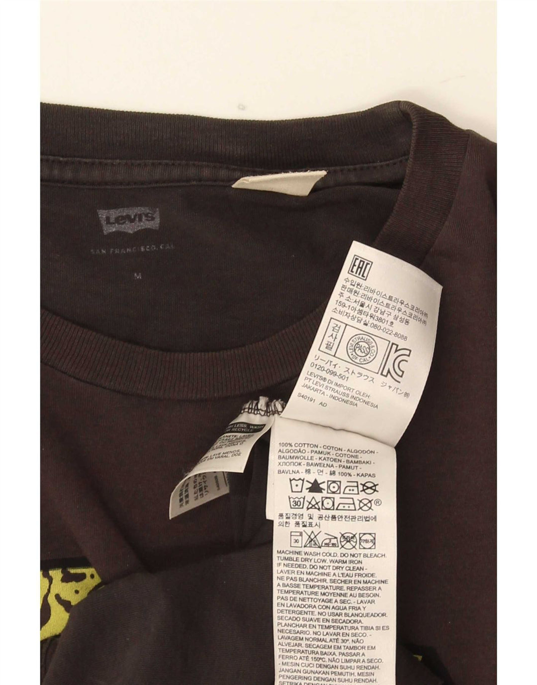 Мужская футболка с рисунком Levi's, хлопковый топ среднего серого цвета
