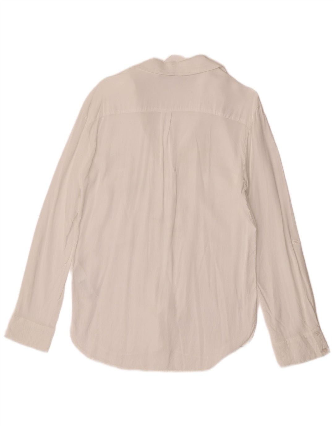 Женская блузка-рубашка Zara UK 12, средний белый цвет, вискоза