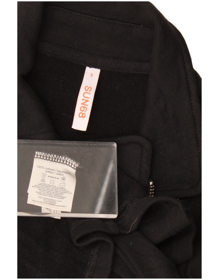 SUN68 Женский кардиган-свитер UK 10, маленький черный хлопок