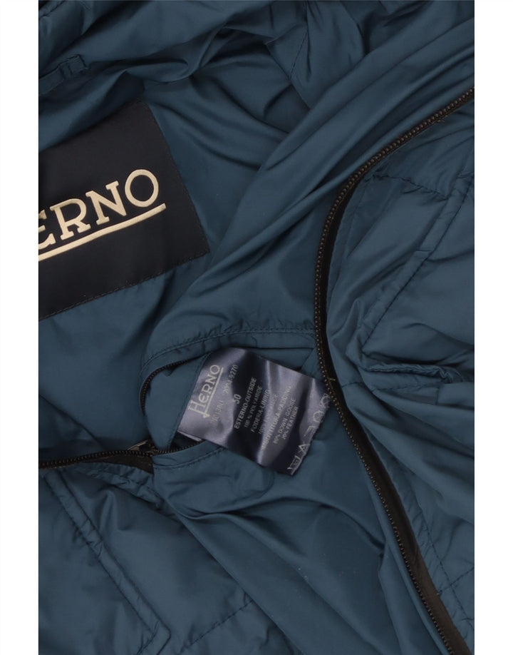 Мужская стеганая куртка Herno UK 50, большая синяя, полиамид