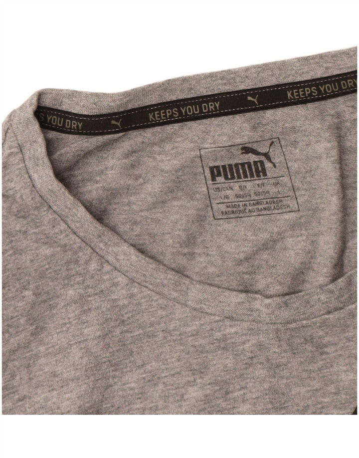 Мужская футболка с рисунком Puma, большая, серая