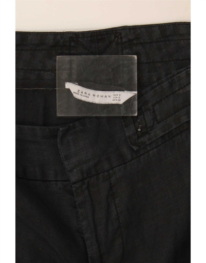 Женские повседневные брюки Zara Bootcut, маленькие W26 L30, черные