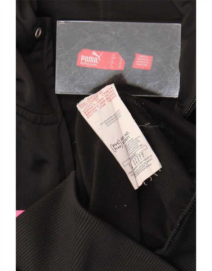 Женский свитер с капюшоном на молнии с графическим рисунком Puma UK 16, большой черный полиэстер