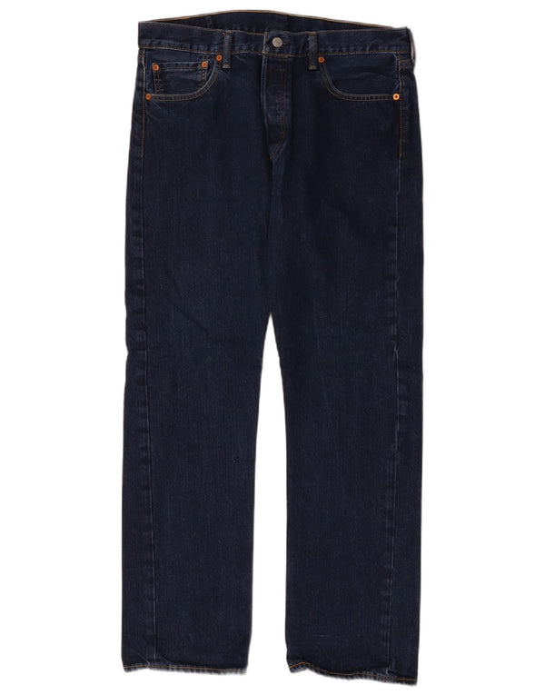 Мужские прямые джинсы Levi's 501 W34 L32 темно-синие, хлопок