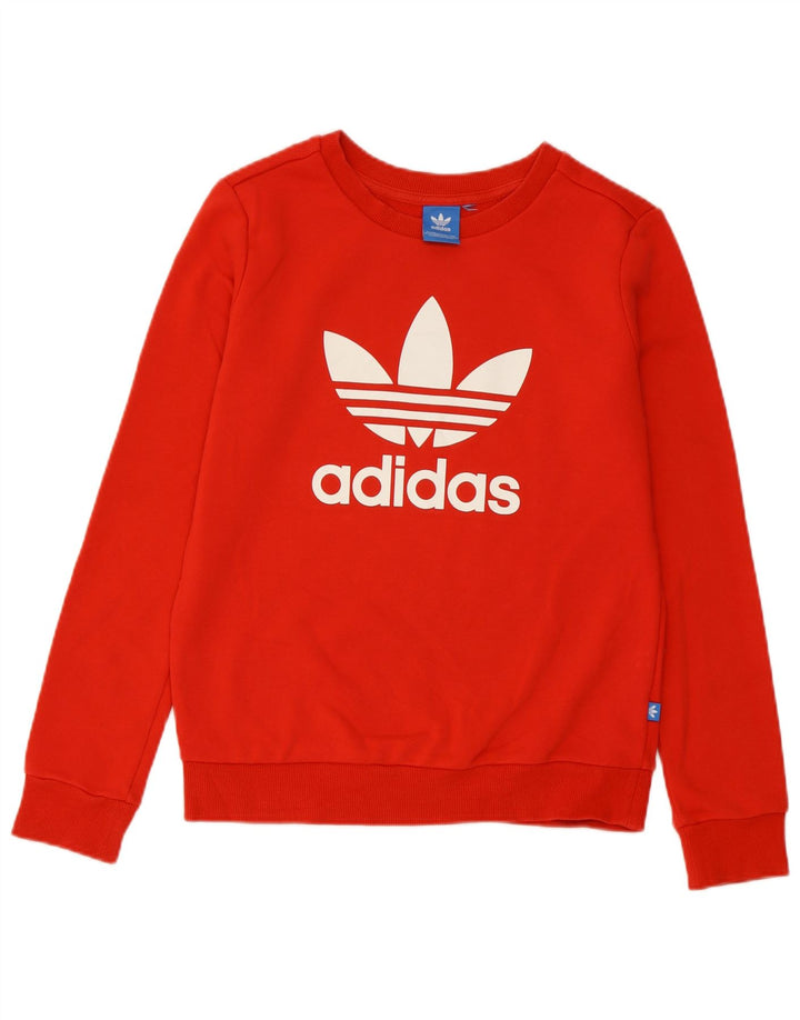 Женский свитер с рисунком Adidas UK 8, маленький красный