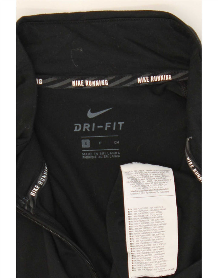 Мужской пуловер с воротником на молнии Nike Dri Fit, маленький черный полиэстер