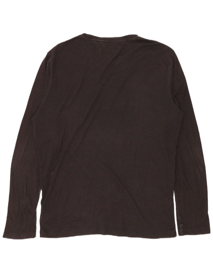 TOMMY HILFIGER Мужской топ с длинным рукавом 2XL, черный хлопок