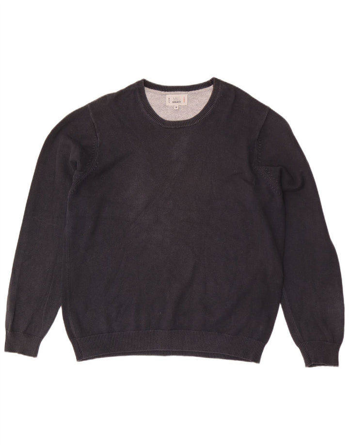 Мужской джемпер с круглым вырезом Marks & Spencer среднего размера, черный