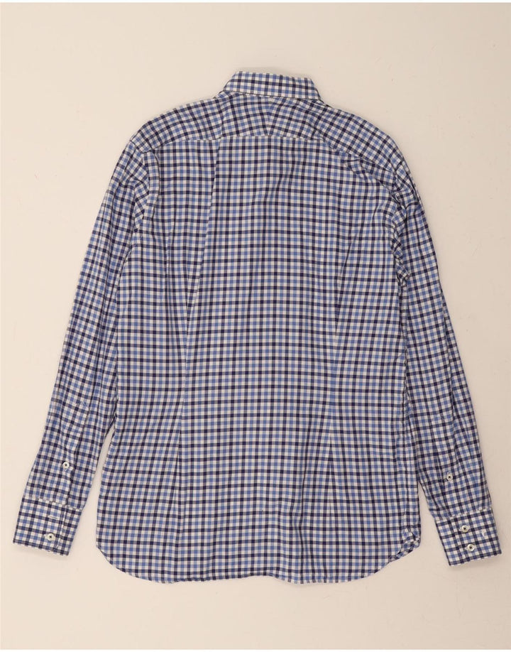 VINTAGE Mens Shirt Medium Blue Gingham Vintage Vintage and Second-Hand Vintage from Messina Hembry 