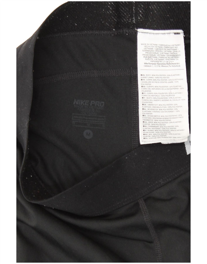 Женские леггинсы-капри с графическим рисунком Nike Dri Fit UK 12, средний черный полиэстер