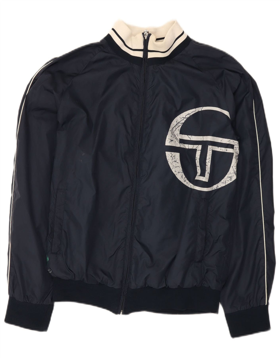 Мужской спортивный костюм с графическим рисунком Sergio Tacchini, маленькая темно-синяя полиамидная куртка