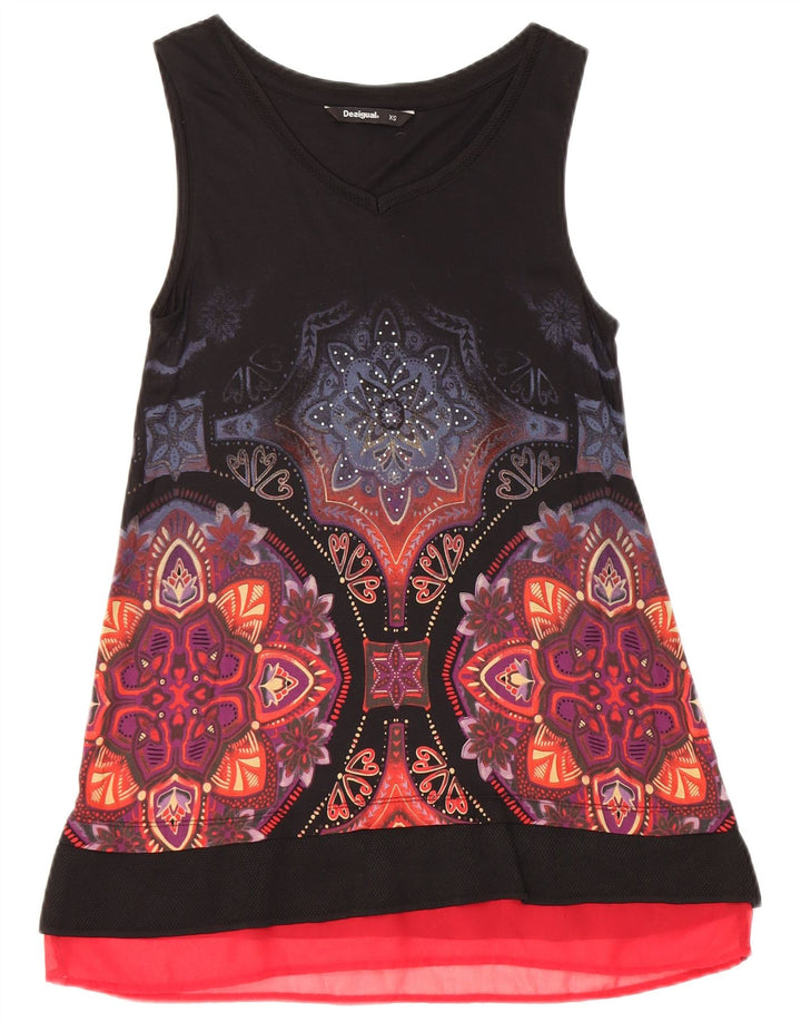 Женская туника без рукавов с абстрактным узором Desigual UK 6 XS, черная