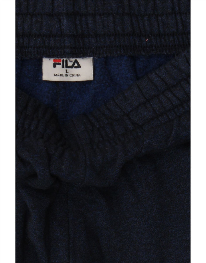 FILA Mens Tracksuit Trousers Large Navy Blue Colourblock Cotton Vintage Fila and Second-Hand Fila from Messina Hembry 