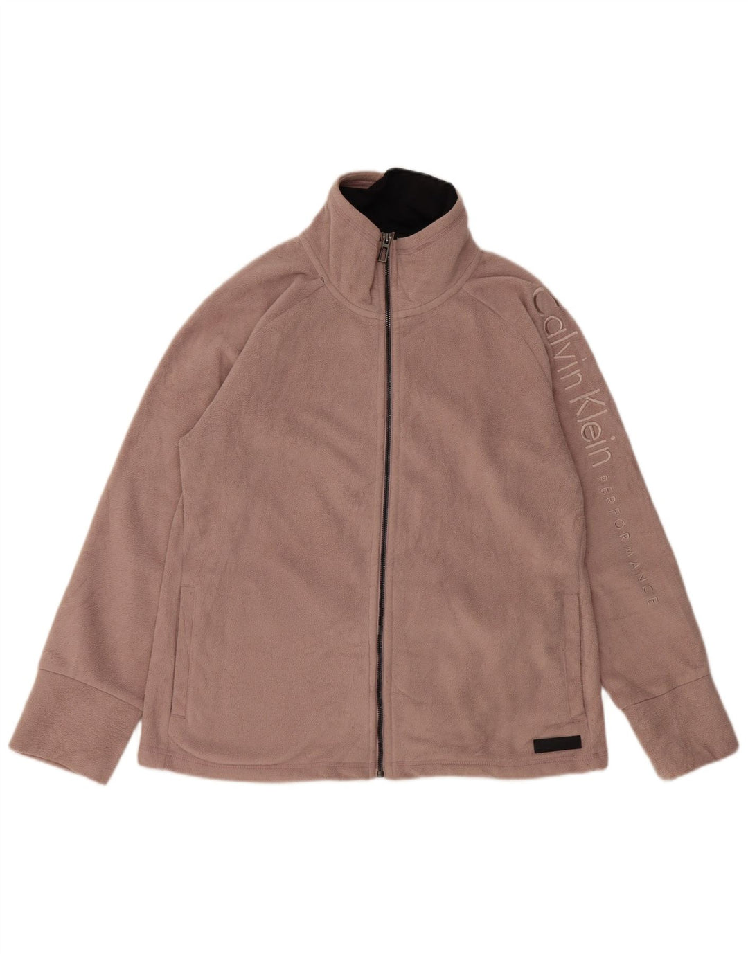 Женская флисовая куртка с графическим рисунком CALVIN KLEIN UK 16, большой розовый полиэстер