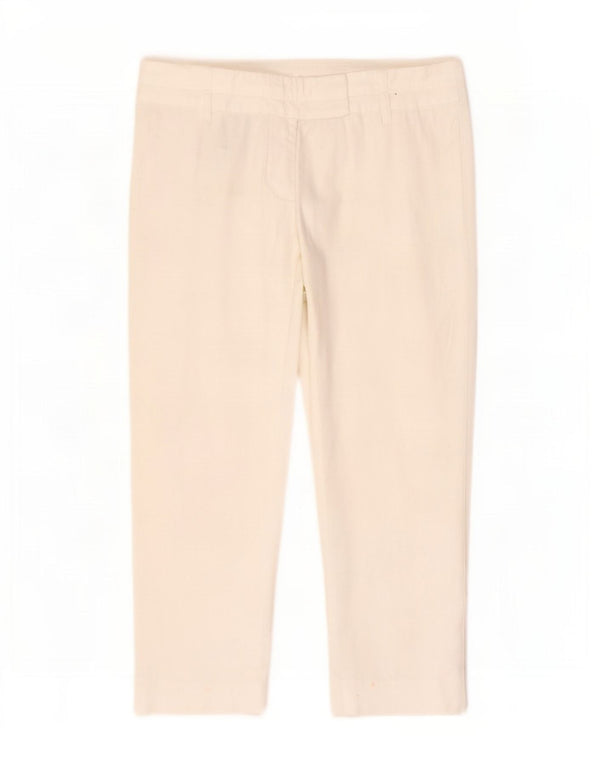 Брюки женские укороченные Benetton IT 42 Medium W30 L23 Белый хлопок